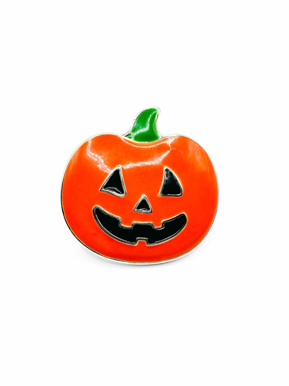 ★ Vintage Y2K Halloween Pumpkin Brooch Orange/Black Unisex One Size ★
